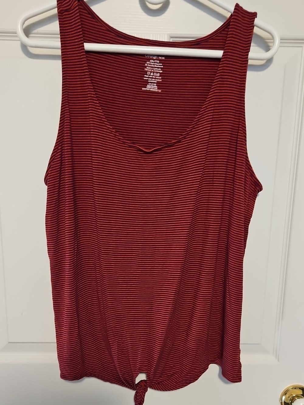 George Red Striped Tie-Knot Tank Top